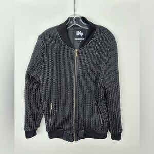 Imperious Black Jacket with Gold Zipper